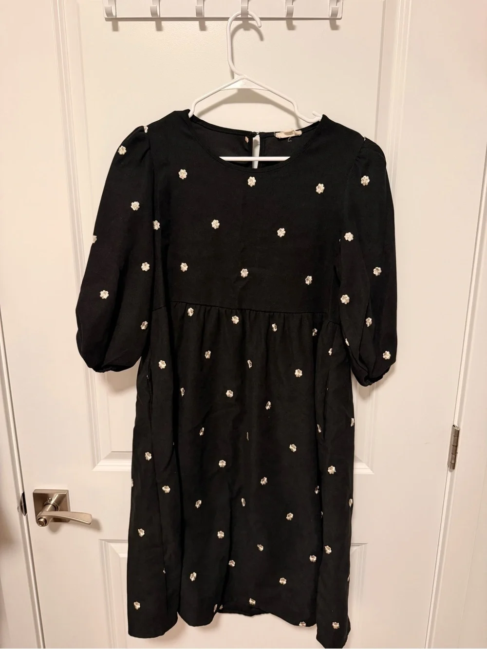 Black Floral Embroidered Women’s Dress
